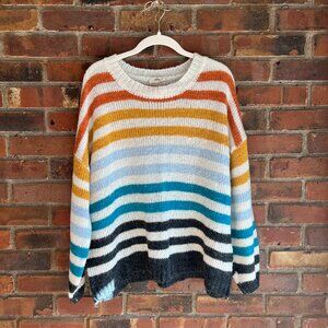 Oversized striped cream sweater